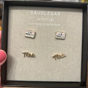 BaubleBar Getting Married/Mrs earrings
